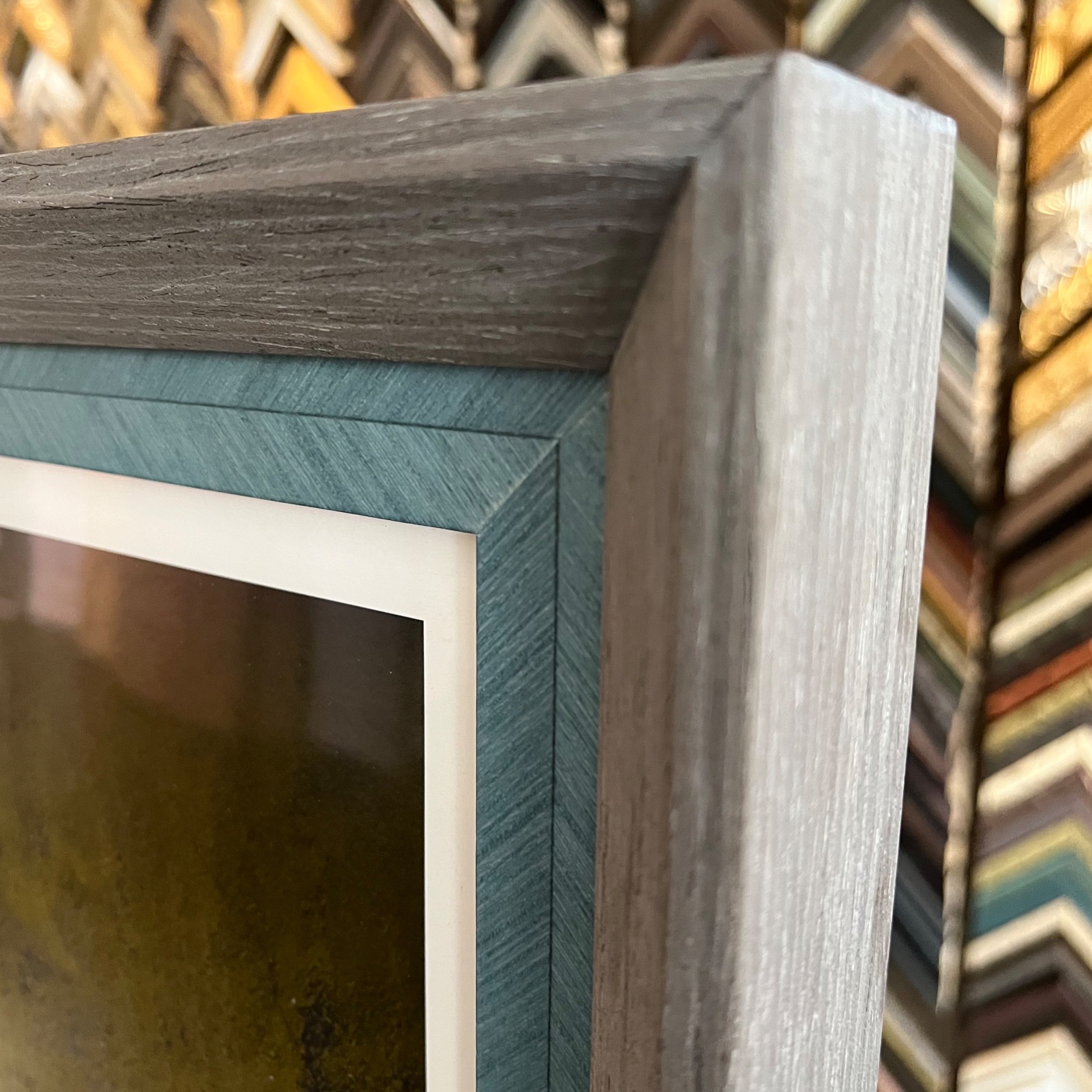 Stacked picture frame by Underglass Custom Picture Framing