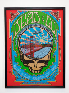 Custom framed Grateful Dead 60th anniversary poster in black Ribbed Tribeca frame, Castro frame shop San Francisco