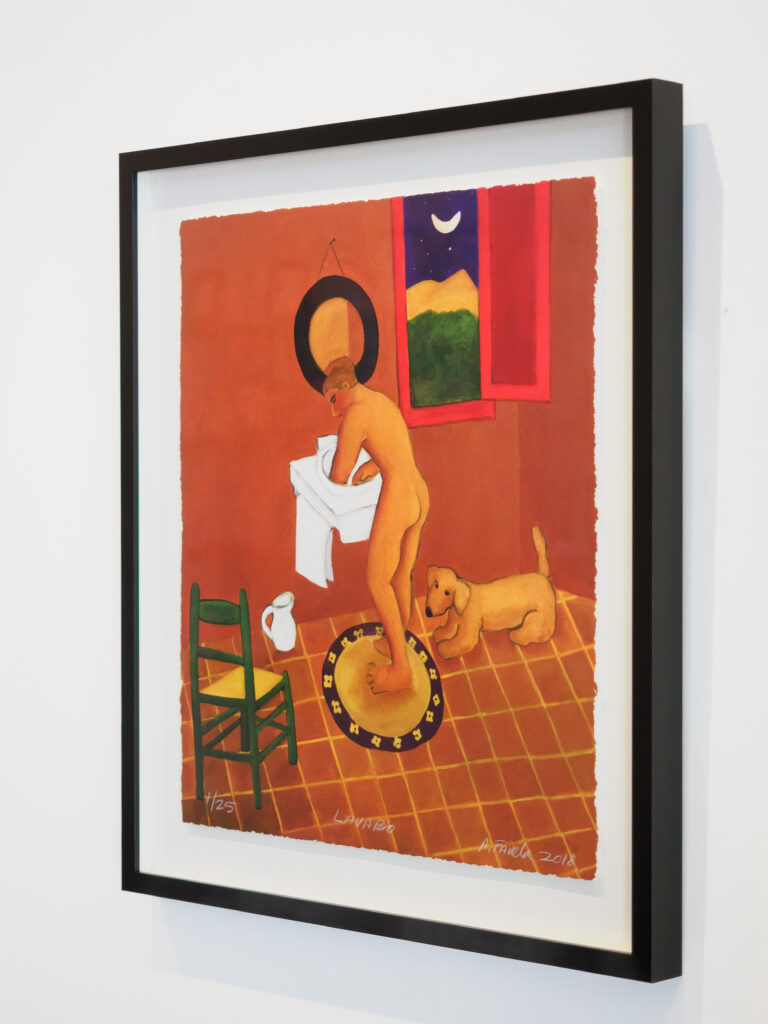 Limited edition Abelardo Favela print in black satin shadowbox with float mount, fine art framing Castro San Francisco
