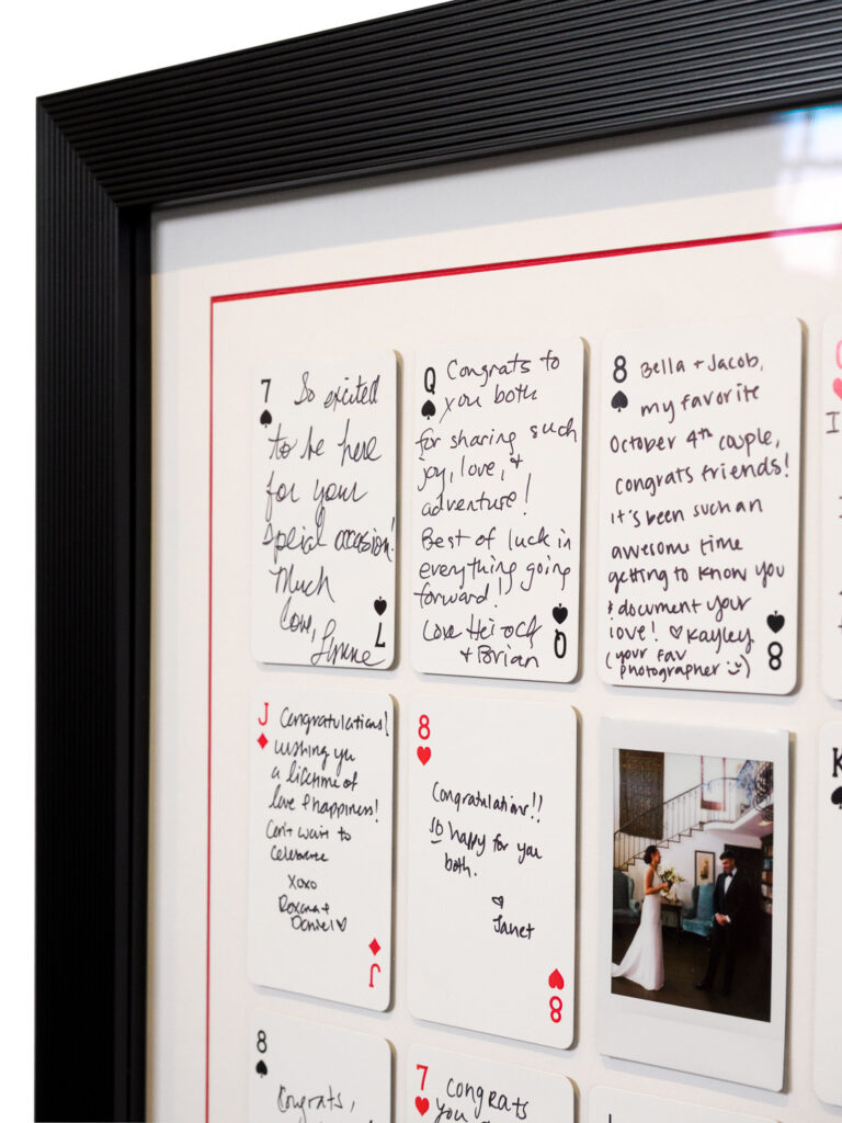 Side view of ribbed black frame detail, custom wedding photo framing Castro San Francisco Underglass