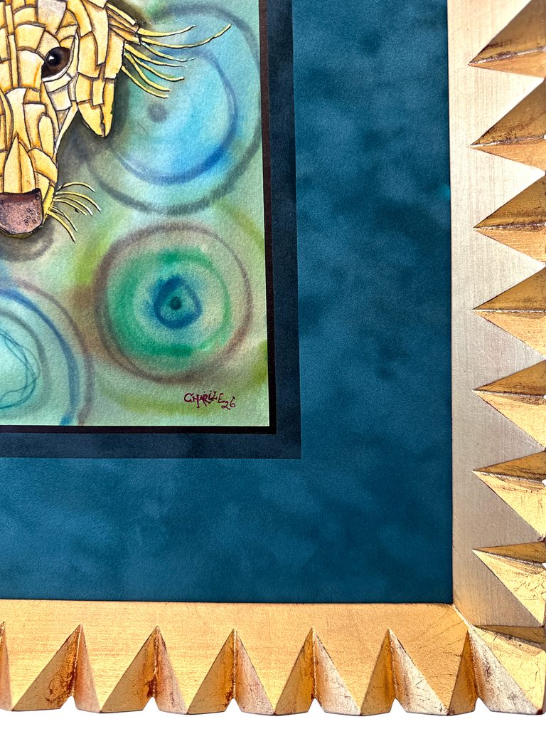 Suede mat with dark float layer detail, conservation framing San Francisco Underglass Castro
